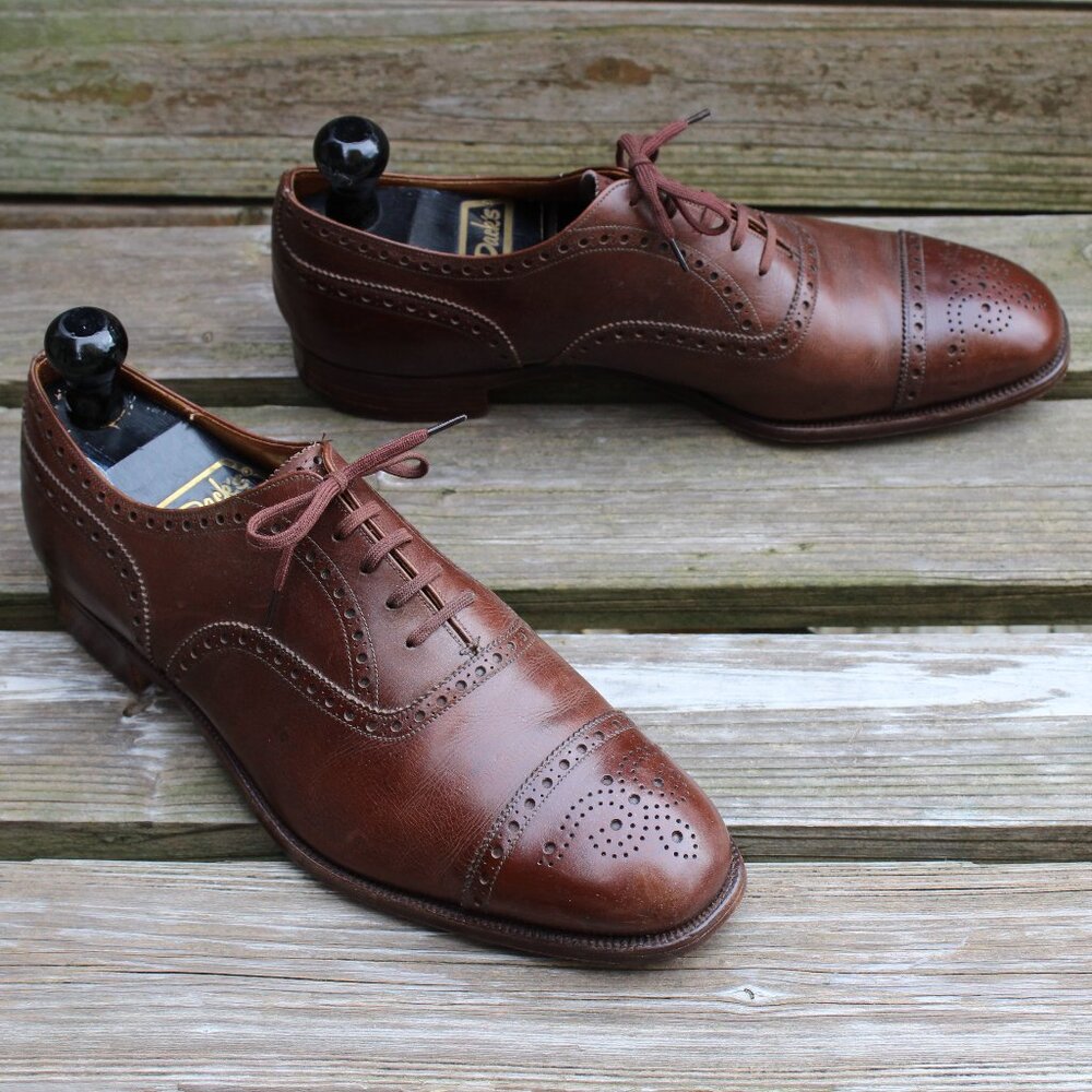 Church's Brown Leather Brogues, Size 9 F (wide) US, Made in England, EUC